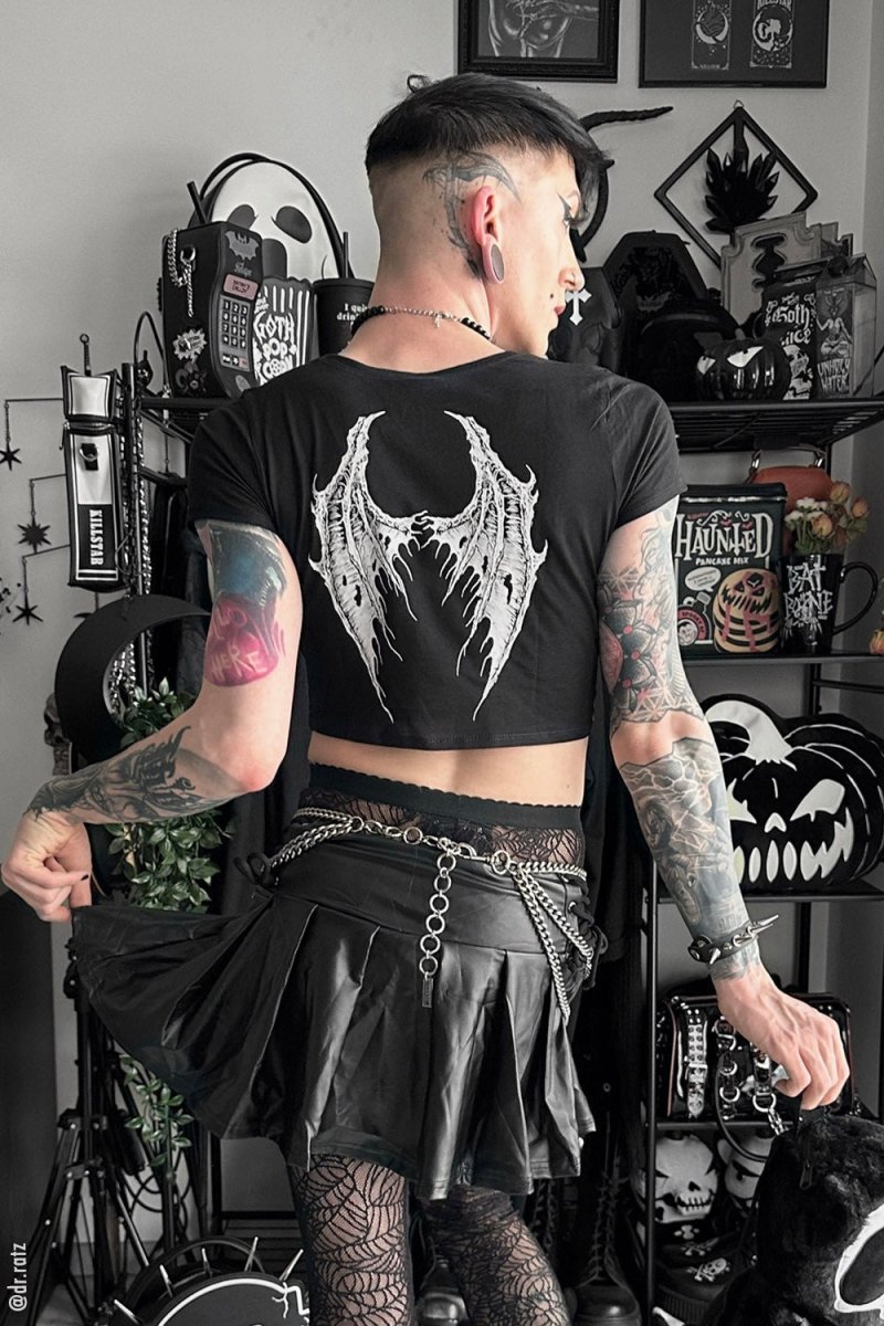 画像8: Broken Batwings Crop Top / クロップ丈 / Ｔシャツ【VampireFreaks】 (8)