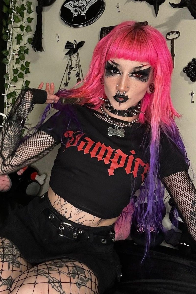 画像7: I'm a Vampire Crop Top / クロップ丈 / Ｔシャツ【VampireFreaks】 (7)