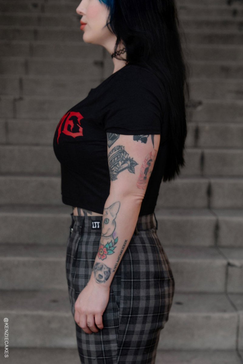 画像6: Bite Me Crop Top / クロップ丈 / Ｔシャツ【VampireFreaks】 (6)