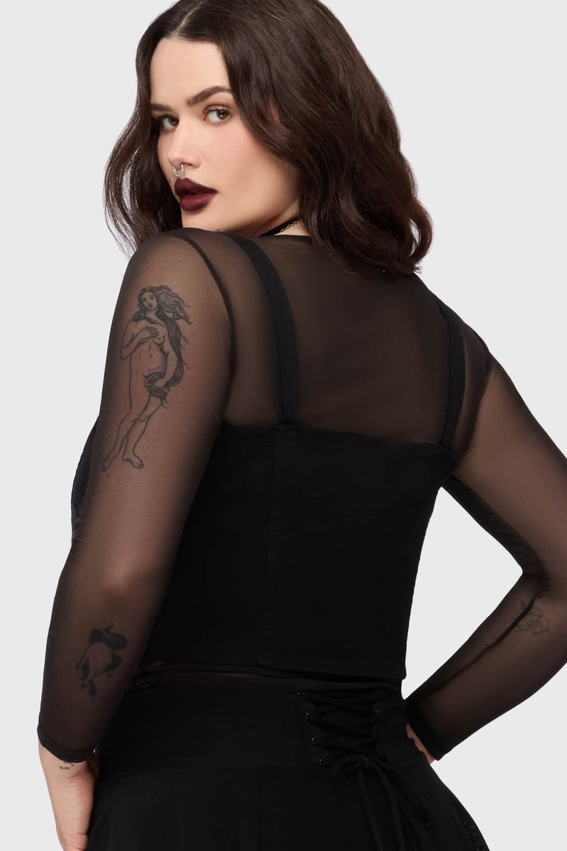 画像8: Gaia Adorned Underbust Corset / 黒薔薇拘束 / アンダーバストコルセット【KILL STAR】 (8)