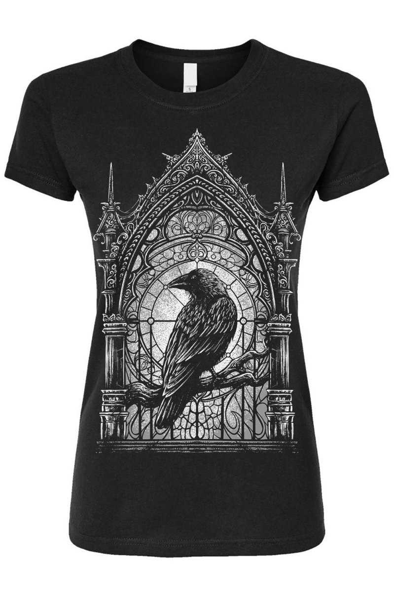 画像1: 【Ladys】Cathedral Crow / カラスと大聖堂 / レディースＴ【VampireFreaks】 (1)