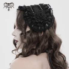 画像3: Lolita Rose Flower Headband with Veil  / ヘッドドレス【Devil Fashion】 (3)