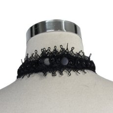画像5: Paisley men lace bow tie / BLACK / 付け襟 / ジャボタイ【Devil Fashion】 (5)