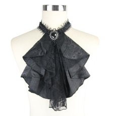 画像2: Paisley men lace bow tie / BLACK / 付け襟 / ジャボタイ【Devil Fashion】 (2)