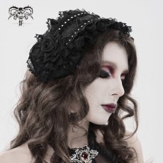 画像2: Lolita Rose Flower Headband with Veil  / ヘッドドレス【Devil Fashion】 (2)