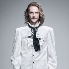 画像3: Paisley men lace bow tie / BLACK×WHITE / 付け襟 / ジャボタイ【Devil Fashion】 (3)