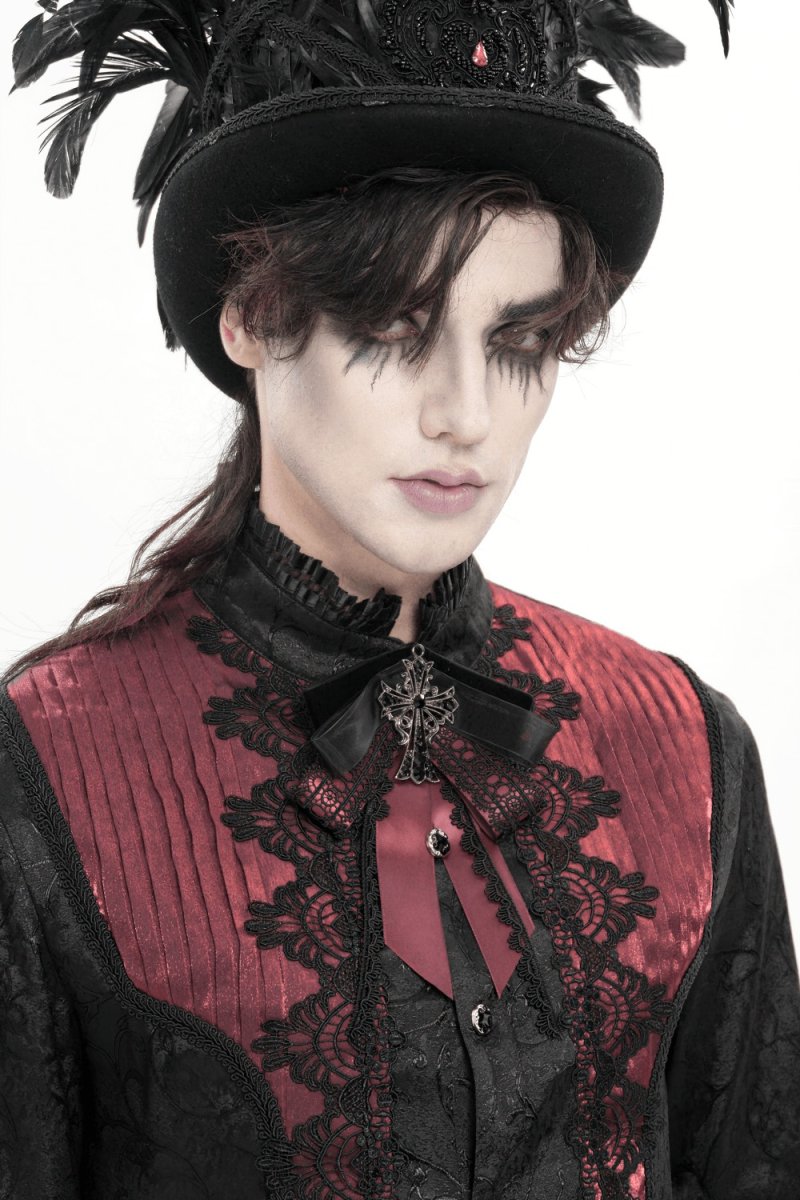 画像11: Gothic ribbon bow tie / Burgundy / 蝶ネクタイ【Devil Fashion】 (11)