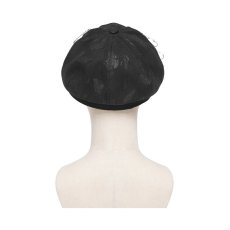 画像8: Hand-Painted Black Wool-Blend Octagonal Cap / キャスケット【Devil Fashion】 (8)