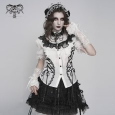 画像2: White Lolita Shimmer Blouse / シフォン ブラウス【Devil Fashion】 (2)