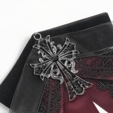 画像10: Gothic ribbon bow tie / Burgundy / 蝶ネクタイ【Devil Fashion】 (10)
