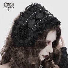 画像1: Lolita Rose Flower Headband with Veil  / ヘッドドレス【Devil Fashion】 (1)
