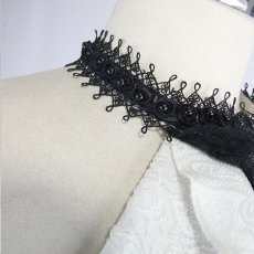 画像5: Paisley men lace bow tie / BLACK×WHITE / 付け襟 / ジャボタイ【Devil Fashion】 (5)