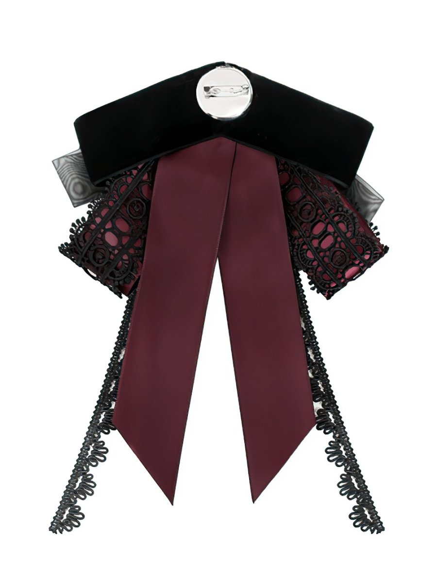 画像7: Gothic ribbon bow tie / Burgundy / 蝶ネクタイ【Devil Fashion】 (7)