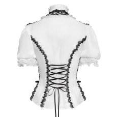 画像9: White Lolita Shimmer Blouse / シフォン ブラウス【Devil Fashion】 (9)