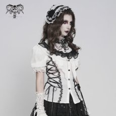 画像5: White Lolita Shimmer Blouse / シフォン ブラウス【Devil Fashion】 (5)