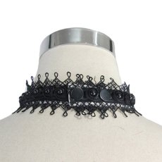 画像6: Paisley men lace bow tie / BLACK×WHITE / 付け襟 / ジャボタイ【Devil Fashion】 (6)