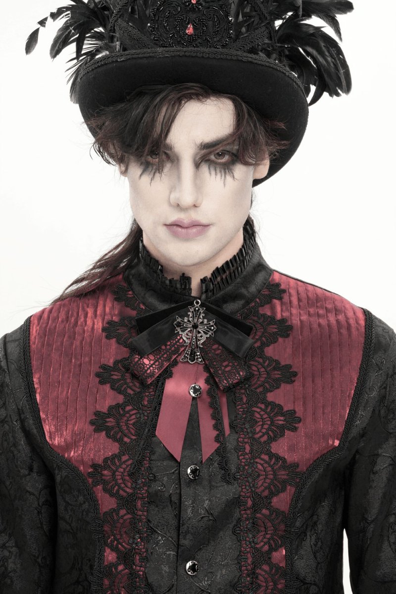 画像12: Gothic ribbon bow tie / Burgundy / 蝶ネクタイ【Devil Fashion】 (12)