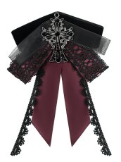 画像3: Gothic ribbon bow tie / Burgundy / 蝶ネクタイ【Devil Fashion】 (3)
