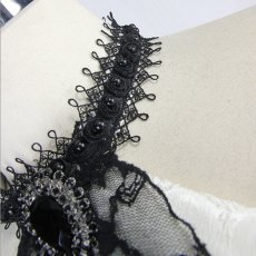 画像8: Paisley men lace bow tie / BLACK×WHITE / 付け襟 / ジャボタイ【Devil Fashion】 (8)