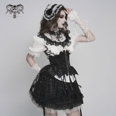 画像4: White Lolita Shimmer Blouse / シフォン ブラウス【Devil Fashion】 (4)