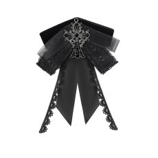 画像4: Gothic ribbon bow tie / Black / 蝶ネクタイ【Devil Fashion】 (4)