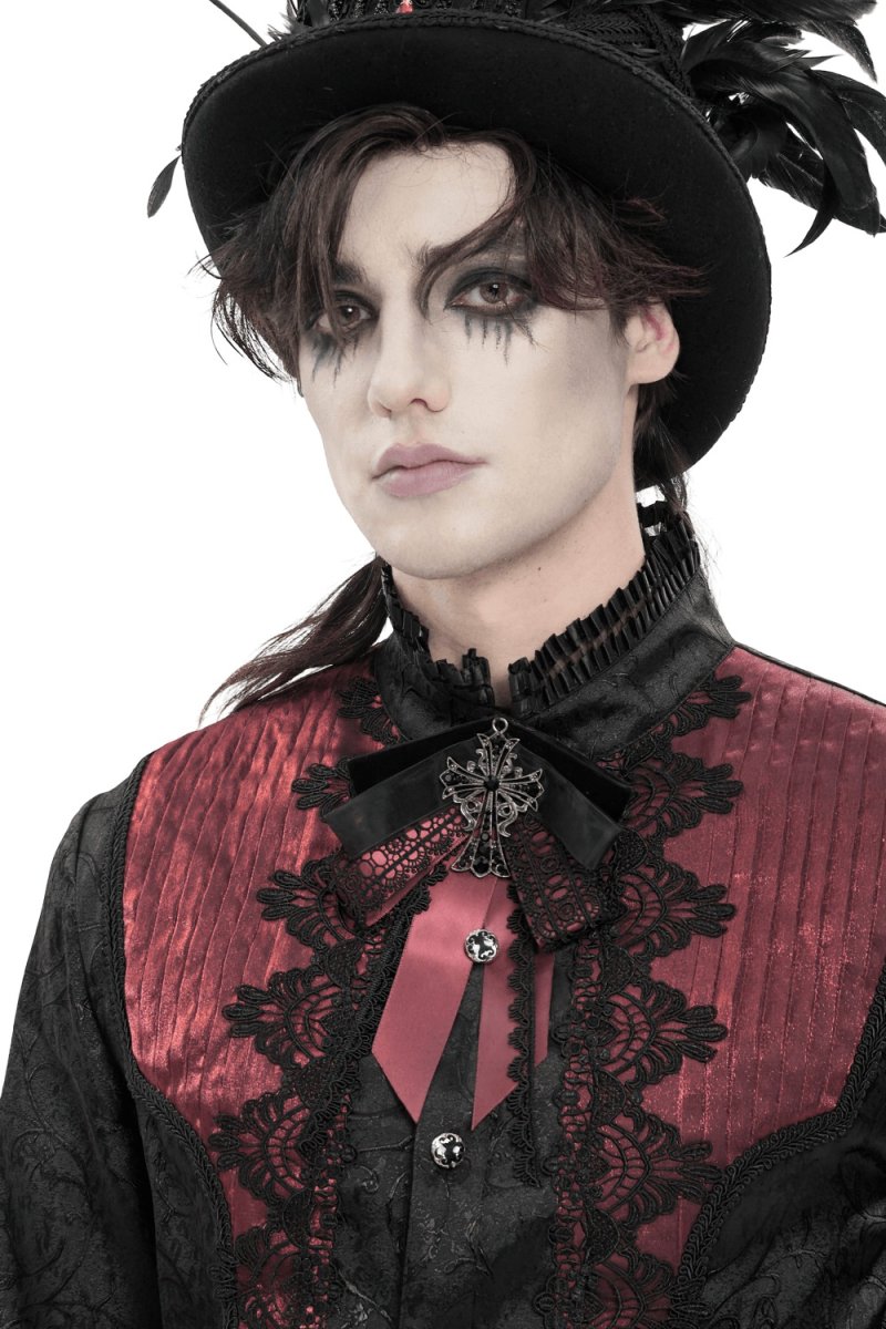 画像5: Gothic ribbon bow tie / Burgundy / 蝶ネクタイ【Devil Fashion】 (5)