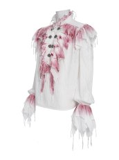 画像4: 【Mens】Gothic Ruffled Plunging Stand Collar Shirt / ブラウス【Devil Fashion】 (4)