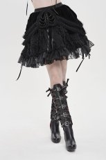 画像3: Rock Nocturne Velvet Ruffle Skirt / スカート【Devil Fashion】 (3)