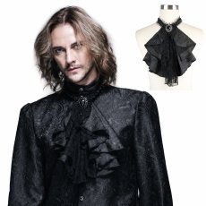 画像1: Paisley men lace bow tie / BLACK / 付け襟 / ジャボタイ【Devil Fashion】 (1)