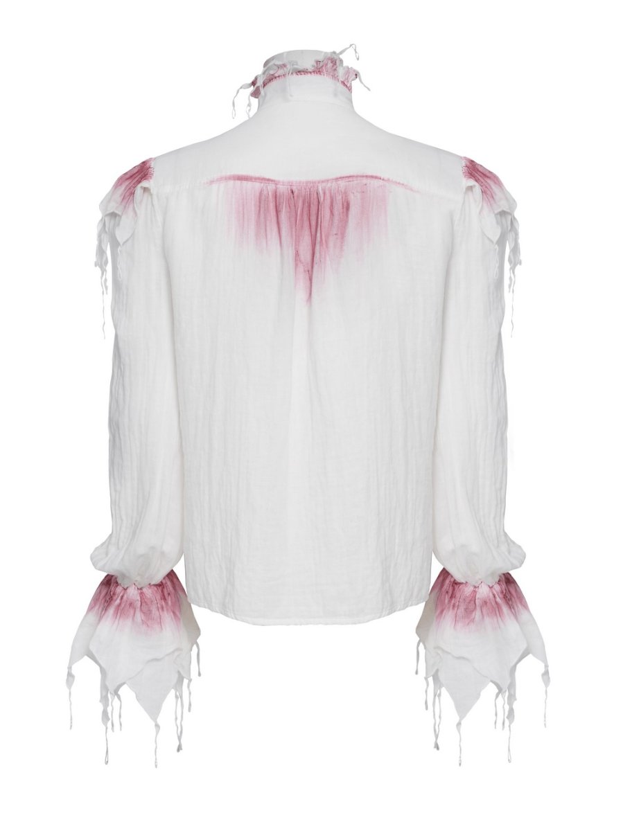 画像6: 【Mens】Gothic Ruffled Plunging Stand Collar Shirt / ブラウス【Devil Fashion】 (6)