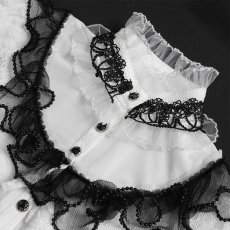 画像10: White Lolita Shimmer Blouse / シフォン ブラウス【Devil Fashion】 (10)