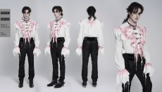 画像19: 【Mens】Gothic Ruffled Plunging Stand Collar Shirt / ブラウス【Devil Fashion】 (19)