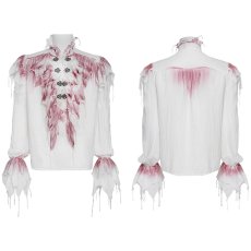 画像3: 【Mens】Gothic Ruffled Plunging Stand Collar Shirt / ブラウス【Devil Fashion】 (3)