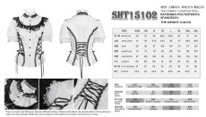 画像13: White Lolita Shimmer Blouse / シフォン ブラウス【Devil Fashion】 (13)