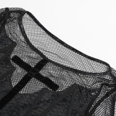 画像11: Punk Bat Cross Mesh Top / トップス【Devil Fashion】 (11)