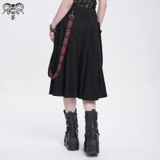 画像5: fake 2 pieces black and red Scottish plaid overskirt / スカート【Devil Fashion】 (5)