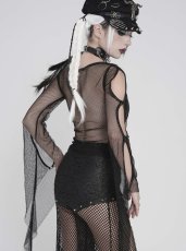 画像4: Punk Bat Cross Mesh Top / トップス【Devil Fashion】 (4)