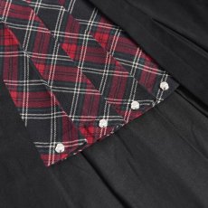 画像12: fake 2 pieces black and red Scottish plaid overskirt / スカート【Devil Fashion】 (12)