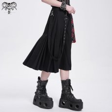画像6: fake 2 pieces black and red Scottish plaid overskirt / スカート【Devil Fashion】 (6)