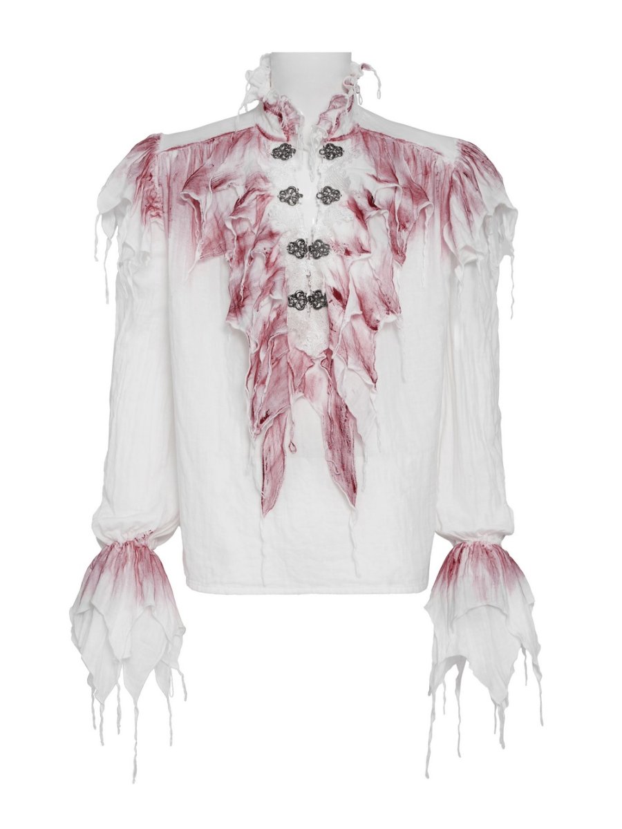 画像5: 【Mens】Gothic Ruffled Plunging Stand Collar Shirt / ブラウス【Devil Fashion】 (5)