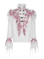 画像5: 【Mens】Gothic Ruffled Plunging Stand Collar Shirt / ブラウス【Devil Fashion】 (5)