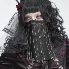 画像1: Gothic Beaded Tassels Mask / ベールマスク【Devil Fashion】 (1)