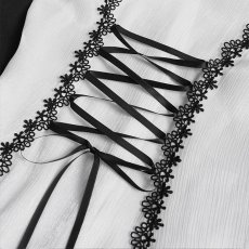 画像12: White Lolita Shimmer Blouse / シフォン ブラウス【Devil Fashion】 (12)