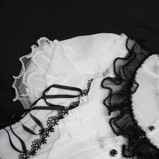 画像11: White Lolita Shimmer Blouse / シフォン ブラウス【Devil Fashion】 (11)
