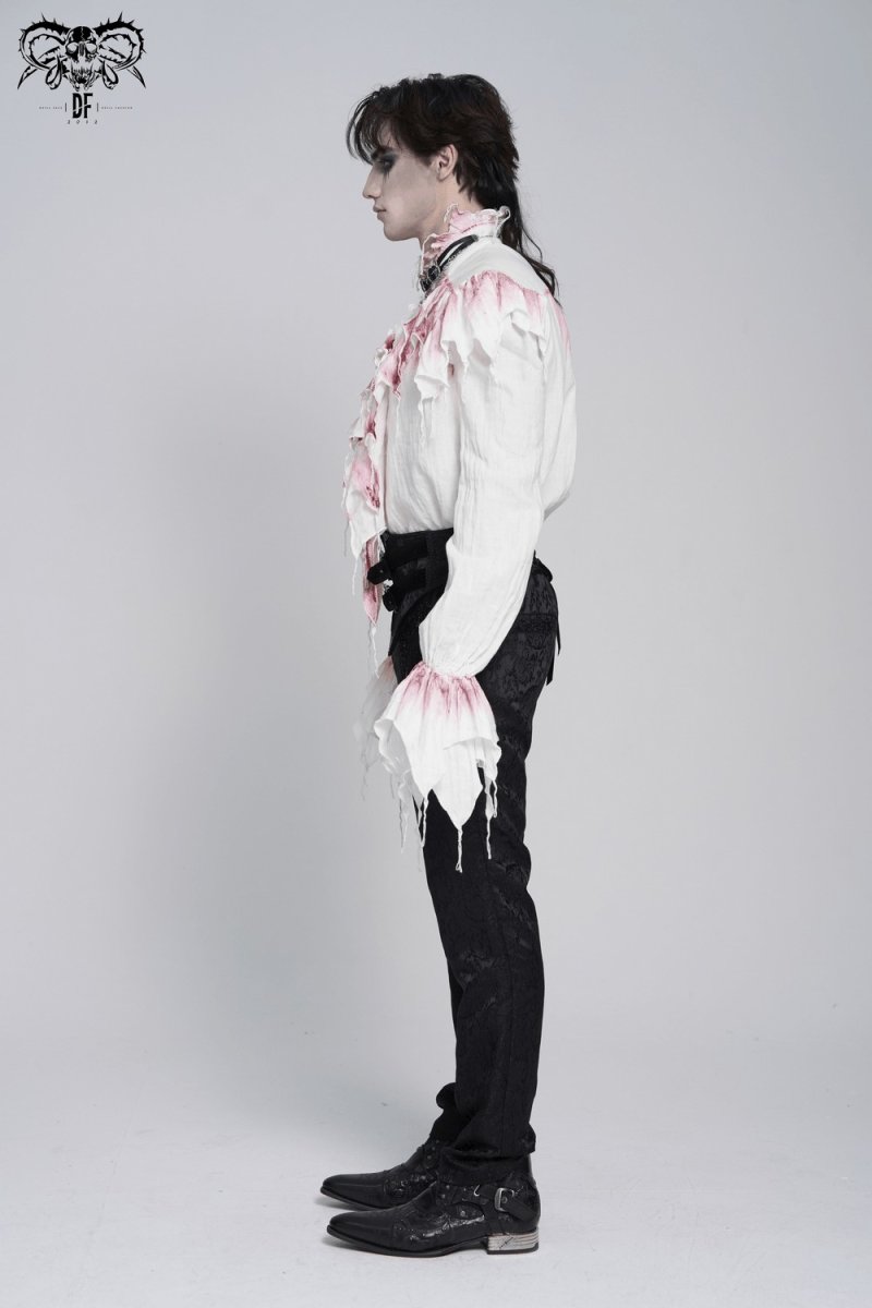 画像17: 【Mens】Gothic Ruffled Plunging Stand Collar Shirt / ブラウス【Devil Fashion】 (17)