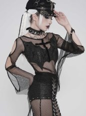 画像3: Punk Bat Cross Mesh Top / トップス【Devil Fashion】 (3)