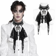 画像1: Gothic Cross Beaded Neckwear / White / 付け襟 / ジャボタイ【Devil Fashion】 (1)