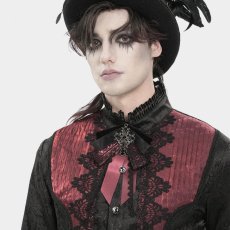 画像2: Gothic ribbon bow tie / Burgundy / 蝶ネクタイ【Devil Fashion】 (2)