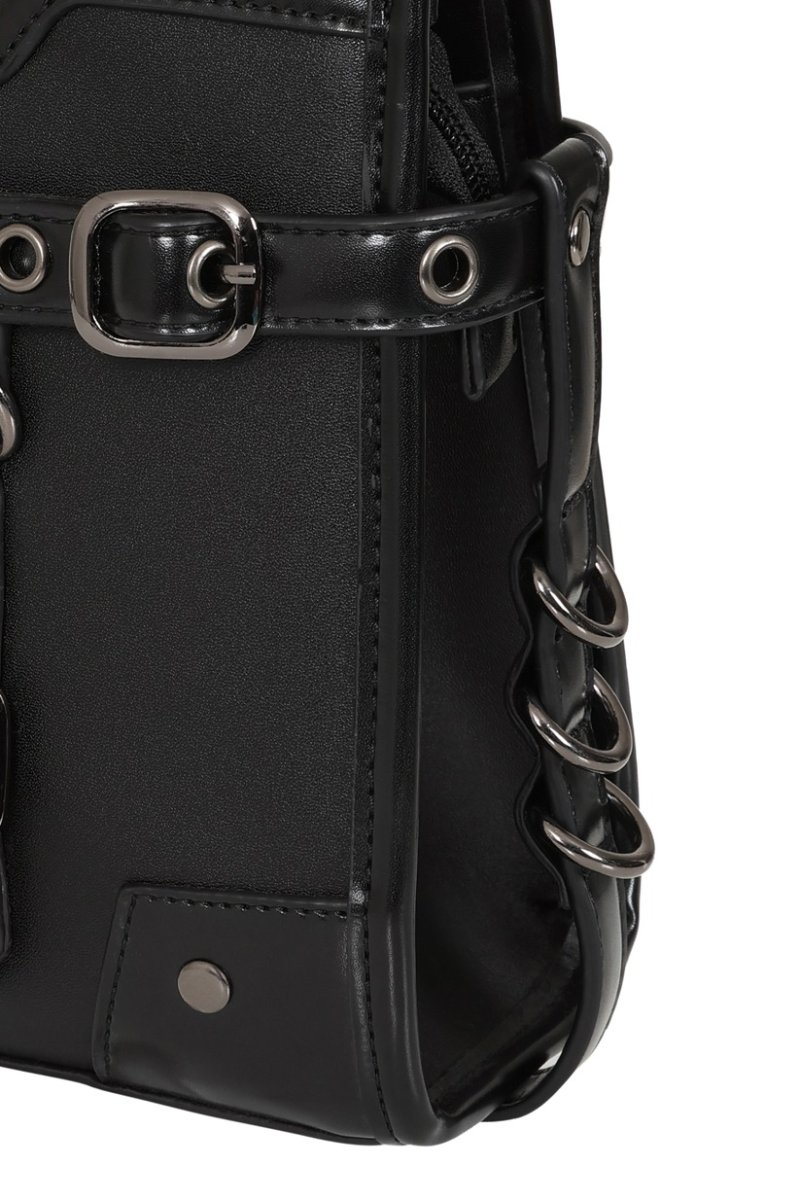 画像6: Black Ledger Satchel Bag / ハンドバッグ【Banned Apparel】 (6)
