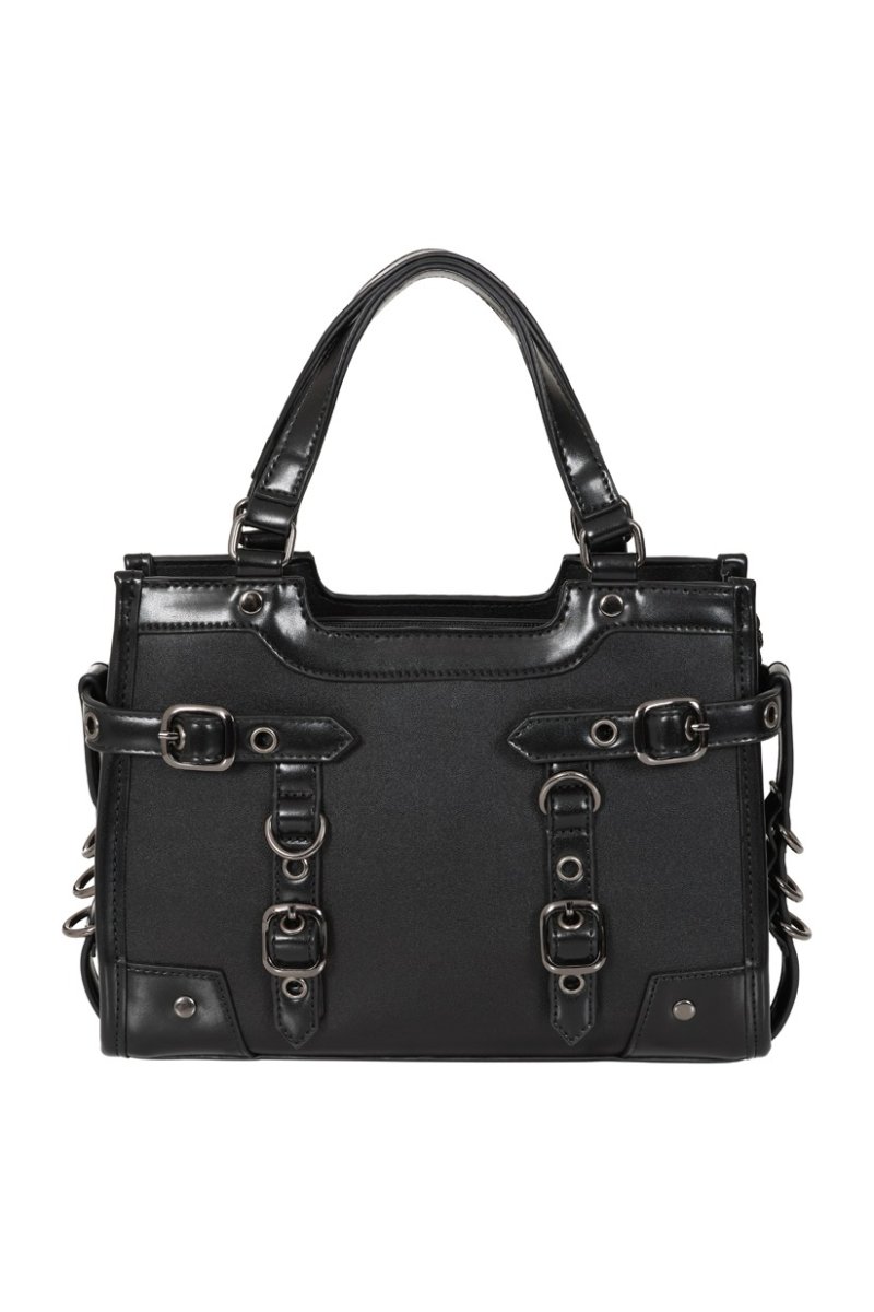 画像3: Black Ledger Satchel Bag / ハンドバッグ【Banned Apparel】 (3)